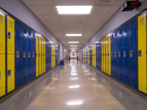 Epoxy floor coating in a school hallway Why Epoxy Floor Coatings Are Ideal for Schools