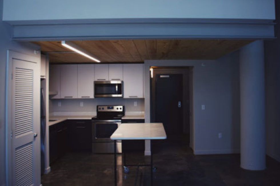 Newly painted office kitchen space