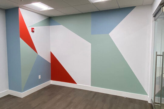 Digital mural in a commercial interior